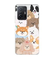 Xiaomi Mi 11T - 11T Pro Uyumlu Sevimli Köpekler Tasarımlı Şeffaf Telefon Kılıfı