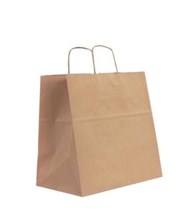 Burgu Saplı Kraft Kağıt Çanta 32x33x20cm 50 ADET