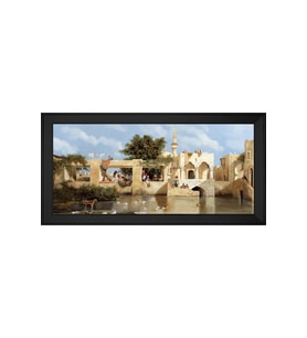 Manzara Temalı Kanvas Tablo 80 x 110 cm Siyah Çerçeve