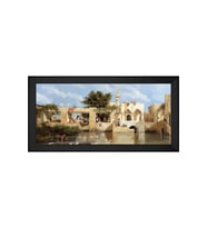 Manzara Temalı Kanvas Tablo 80 x 110 cm Siyah Çerçeve