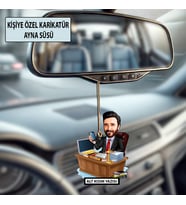 Kişiye Özel Avukat Karikatür Ayna Süsü – Hukukçulara Özel Araç İçi Hediyelik