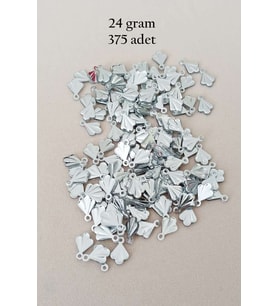 Oya Abiye Bileklik Kolye Pleksi Metalik Plastik Pul Gümüş Renk 24 gram 375 adet - BNC587