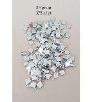 Oya Abiye Bileklik Kolye Pleksi Metalik Plastik Pul Gümüş Renk 24 gram 375 adet - BNC587