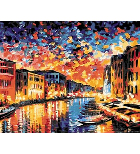 Renkli Kanal Sayılarla Boyama Seti 40x 50 cm (Tuvale Gerili)