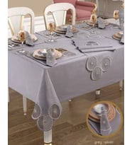Planet Amerikan Servisli Gri-Silver 8 Kişilik 34 Parça Modern Masa Takımı