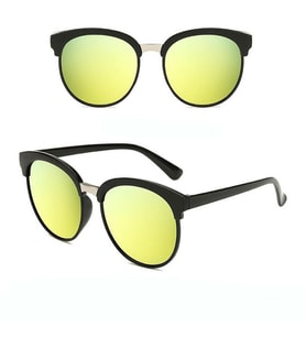 UV 400 Unisex Gözlük Mercury Reklektif Renkli Lensler Retro Gözlük Yeşil Açık