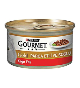Gourmet Gold Parça Etli, Sığır Etli 85gr Yaş Kedi Kons 6 adet