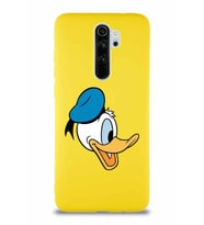 Xiaomi Redmi Note 8 Pro Soft Premier Kapak Donald Duck-F Tasarımlı Silikon Kılıf - Sarı (Şeffaf)