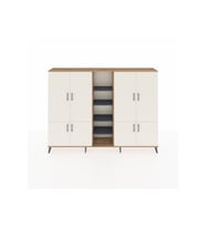 Arges Dolap 14 Raflı 8 Kapaklı 220x30x163 Çam-Aytaşı/Antrasit