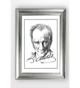 Gümüş Çerçeveli Atatürk Tablo cv1342