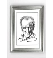 Gümüş Çerçeveli Atatürk Tablo cv1342