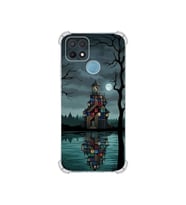 PrintiFy Oppo A15 ile Uyumlu Simya Serisi Gölge Ve Cam Tasarımlı Uv Baskılı Köşe Korumalı Antişok Kılıf