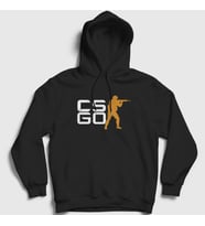 Presmono Unisex Beyaz Logo Oyun Counter Strike Cs Go Kapüşonlu Sweatshirt 323667tt (Siyah)