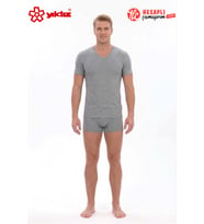 Yıldız 62 Premium Erkek %100 Pamuklu Ribana Esneyen Rahat Kumaş V Yaka Erkek Atlet/Fanila/Tshirt