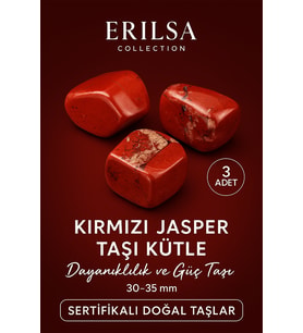Sertifikalı Kırmızı Jasper Taşı Kütle (3 Adetli) – Dayanıklılık ve Güç Taşı 30-35 mm (Çok Renkli)