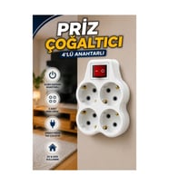 Anahtarlı 4’lü Kablosuz Duvar Tipi Priz Çoğaltıcı