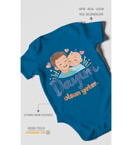 Dayım Olsun Yeter Kısa Kollu Bebek Body %100 Pamuk