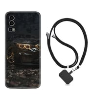 General Mobile Gm 23 Kılıf Silikon Boyun Askılı İpli Desenli Silikon Black Car 1768