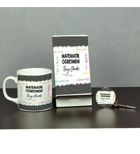 Matematik Öğretmeni Üçlü Set (Kupa + Telefon Standı + Anahtarlık) 001