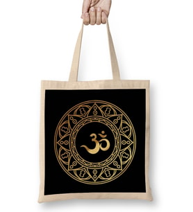 Ohm Gold Om Symbol Bez Çanta Uzun Saplı