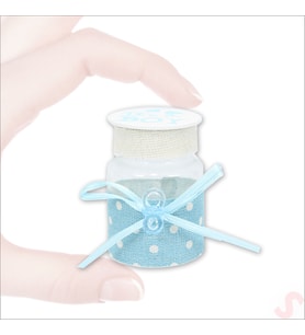 Emzikli Plastik Kavanoz, 6,5cm x 4cm x 12 Adet - Mavi