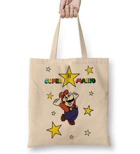 Super Mario Classica FanArt Bez Çanta Uzun Saplı