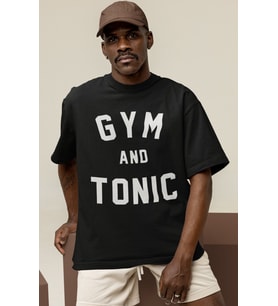 Tasarım Gym And Tonic Sporcu Fitness Bodybuilding Baskılı Unisex Oversize Tişört