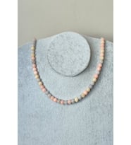6 MM MORGANİT DOĞALTAŞ KOLYE