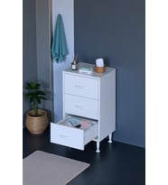 Eliusta Seçer 3 Çekmeceli 45 cm Banyo ve Mutfak Dolabı Beyaz 45x75x32,5 cm Çok Amaçlı Organizer Dolap