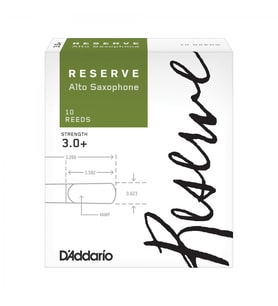 D'Addario DJR10305 Reserve Alto Saksafon Kamışı No: 3.0+ (Profesyonel) - 10'lu Paket  Dosyalı Kesim, Zengin Harmonik Yapı ve Hassas Kontrol
