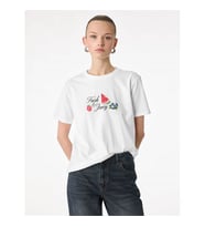 Koton Karpuz ve Çilek Baskılı Beyaz Kadın T-Shirt 6SAK50038EK