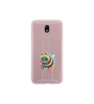 Samsung Galaxy J7 Pro ile uyumlu Splash arı tasarımlı şeffaf silikon kılıf