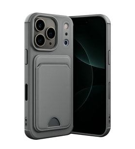 iPhone 17 Pro Max Kelvin Kartvizitli Silikon - Gri