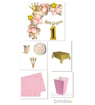 Pembe-gold 1 Yaş Doğum Günü Set