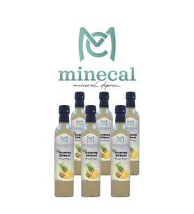 Minecal Ananas Sirkesi 6x500 ml – %100 Katkısız Doğal  Şekersiz  Koruyucu Içermez