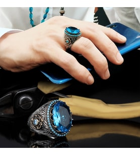 Topaz Taşlı 925 Ayar Gümüş Yüzük