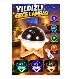 USB Aromaterapi Hava Nemlendirici – Projeksiyonlu Gece Lambası ve Masaüstü Kullanım