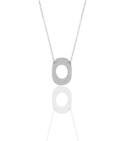 Söğütlü Silver Gümüş rodyumlu üç boyutlu minimal O  harf kolye