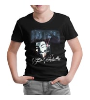 V for Vendetta Siyah Çocuk Tshirt