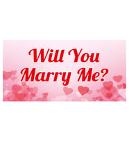 Evlilik Teklifi Will You Marry Me Pembe Kalpli Afiş Pankart