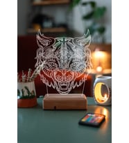 Özel Tasarım Fantastik Kurt 3D Led Gece Lambası Hediyelik Eşya