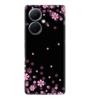 Vivo V29 Lite Kılıf Resimli Desenli Baskılı Silikon Black flowers 1391