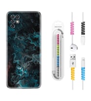 INFINIX Note 11 Pro Note 10 Hot 9 Play Kılıf Kablo Koruma Spiral Silikon Colorful Abstract 1384