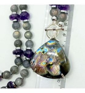 1852 Labradorit el yapımı kolye