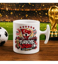 BK Gift Türkiye Taraftar Temalı Dünya Futbol Kupası Tasarımlı Hammer Kupa Bardak-4 Tek Yürek Milli Takım Ruhu
