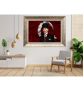 Gümüş Çerçeveli Atatürk Tablo as127