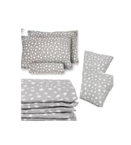Çift Kişilik Lastikli Gri Yıldız Desenli Nevresim Takımı Yastık Kılıfı Hediyeli-200x220