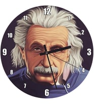 Cakatablo Albert Einstein Mavi Kazak Duvar Saati