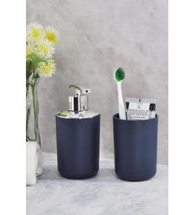 2'li Set Lacivert, Diş Fırçalık Ve Sıvı Sabunluk - Brasil Model