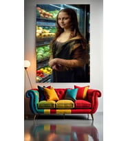 SUPER MARKETTE MONA V1 Ev Duvar Salon Güzellik Salonu Ofis Dükkan Dekarasyon Kanvas Tablo (Çok Renkli)